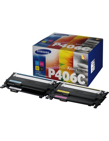 Samsung Confezione da 4 cartucce toner nero ciano magenta giallo originali CLT-P406C