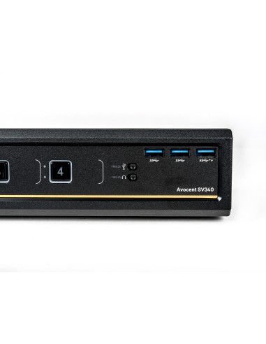 Vertiv Avocent KVM desktop SwitchView, 4 porte, DVI-I dual-head, USB 3.0 su pannello anteriore, audio, EU
