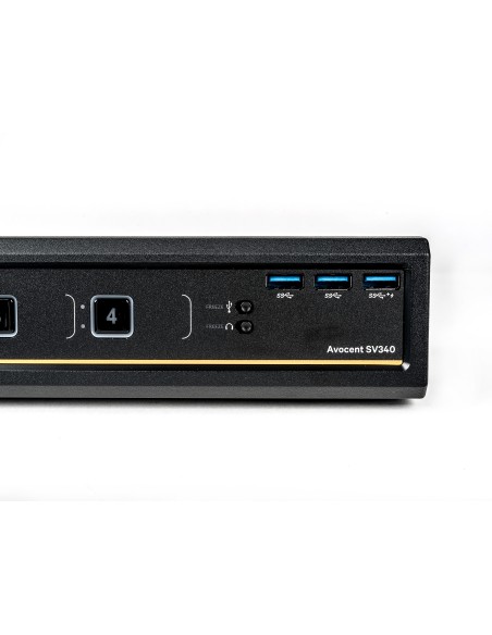 Vertiv Avocent KVM desktop SwitchView, 4 porte, DVI-I dual-head, USB 3.0 su pannello anteriore, audio, EU
