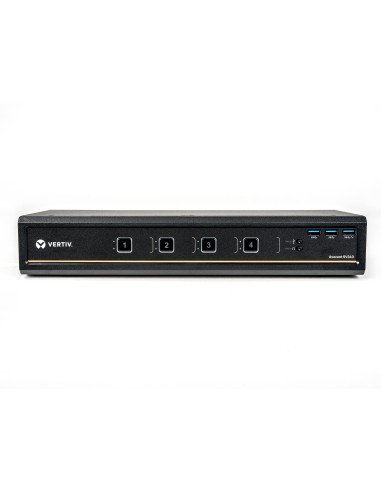 Vertiv Avocent KVM desktop SwitchView, 4 porte, DVI-I dual-head, USB 3.0 su pannello anteriore, audio, EU