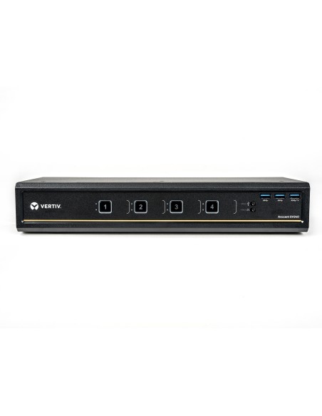Vertiv Avocent KVM desktop SwitchView, 4 porte, DVI-I dual-head, USB 3.0 su pannello anteriore, audio, EU
