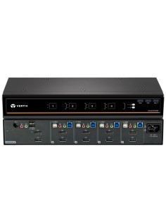 Vertiv Avocent KVM desktop SwitchView, 4 porte, HDMI dual-head, USB 3.0 su pannello anteriore, audio, EU