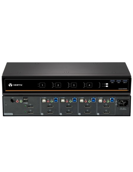 Vertiv Avocent KVM desktop SwitchView, 4 porte, HDMI dual-head, USB 3.0 su pannello anteriore, audio, EU