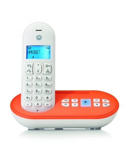 Motorola T111 Telefono DECT Identificatore di chiamata Arancione, Bianco