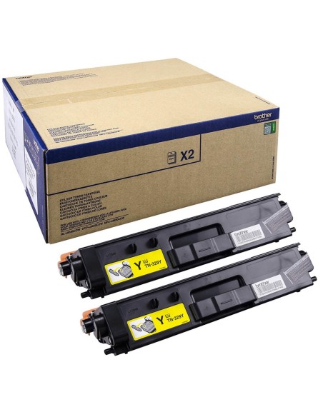 Brother TN-329YTWIN cartuccia toner 2 pz Originale Giallo