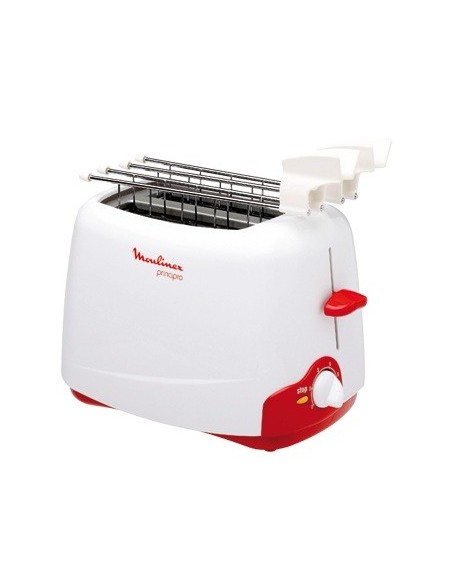 Moulinex TT1200 tostapane 2 fetta e 550 W Rosso, Bianco