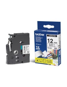 Brother TX-231 nastro per etichettatrice Nero su bianco