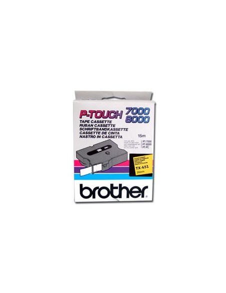 Brother TX-651 nastro per etichettatrice Nero su giallo