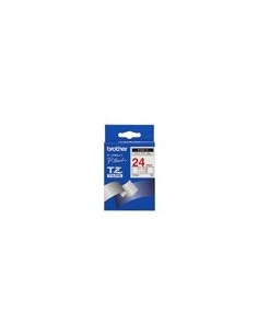 Brother Gloss Laminated Labelling Tape - 24mm, Red White nastro per etichettatrice TZ