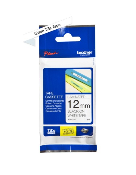 Brother TZe231 nastro per etichettatrice Nero su bianco TZe
