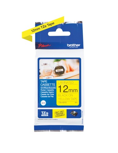 Brother TZE-631S nastro per etichettatrice Nero su giallo