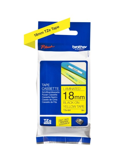 Brother TZE641 nastro per etichettatrice Nero su giallo TZe