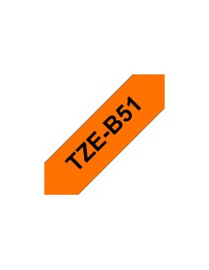 Brother TZe-B51 nastro per etichettatrice Nero su arancione fluorescente 2