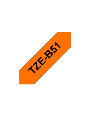Brother TZe-B51 nastro per etichettatrice Nero su arancione fluorescente