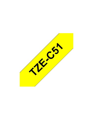 Brother TZe-C51 nastro per etichettatrice Nero su giallo fluorescente