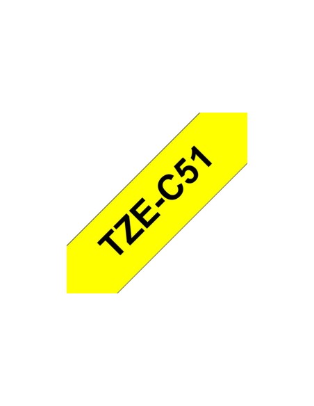 Brother TZe-C51 nastro per etichettatrice Nero su giallo fluorescente
