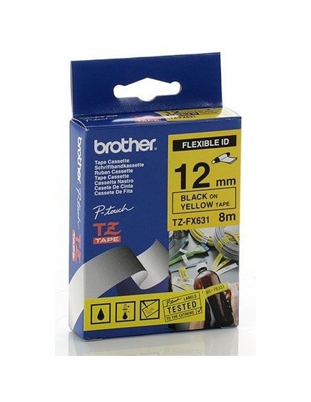 Brother TZ-FX631 nastro per etichettatrice Nero su giallo