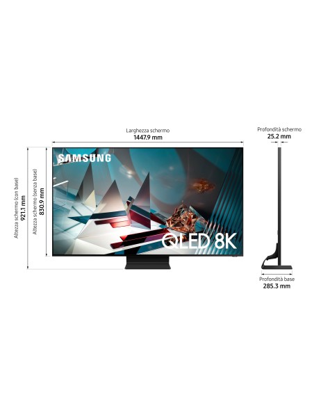 Samsung Series 8 QE65Q800TAT 165,1 cm (65") 8K Ultra HD Smart TV Wi-Fi Nero