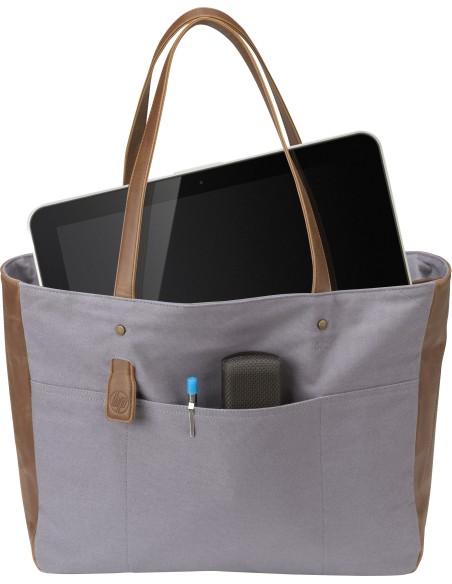 HP 14 Grey Brown Women Canvas Tote