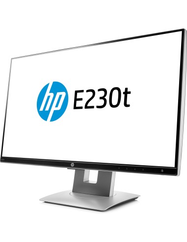 HP EliteDisplay E230t 58,4 cm (23") 1920 x 1080 Pixel Multi-touch Tavolo Nero, Argento