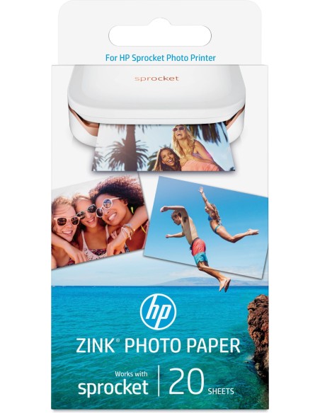 HP Confezione da 20 fogli di carta fotografica adesiva Sprocket da 5 x 7,6 cm