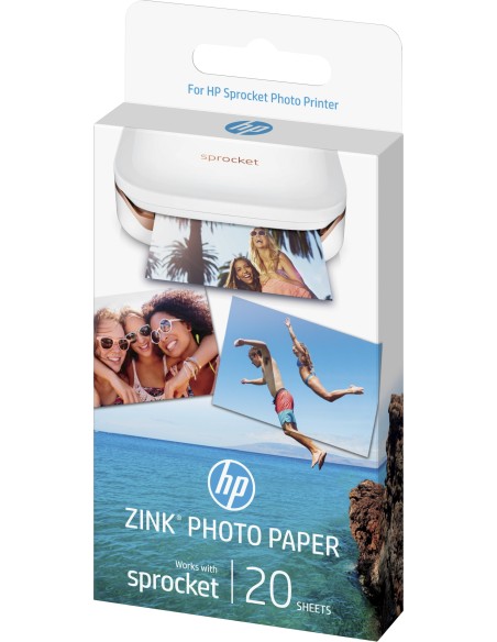 HP Confezione da 20 fogli di carta fotografica adesiva Sprocket da 5 x 7,6 cm