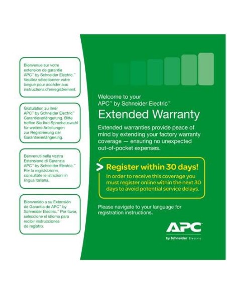 APC WBEXTWAR1YR-AC-01 estensione della garanzia