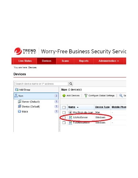 Trend Micro Worry-Free Business Security Services 101-250U 1Y Governativa (GOV) 1 anno i