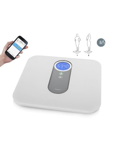 Topcom WG-2495 bilance pesapersone Quadrato Grigio, Bianco Bilancia pesapersone elettronica