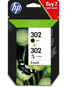HP Confezione da 2 cartucce d'inchiostro nero tricromia originali 302