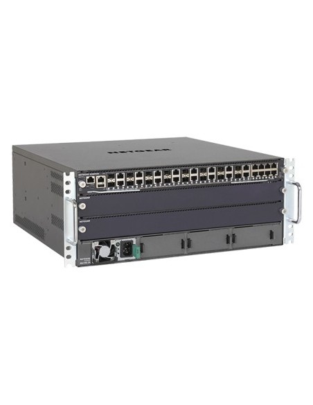 Netgear M6100-24X3 Gestito Gigabit Ethernet (10 100 1000) 4U Nero, Grigio