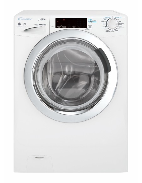 Candy GVSW 496THC-01 lavasciuga Libera installazione Caricamento frontale Cromo, Bianco