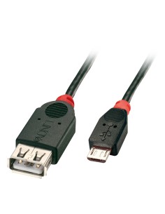 Lindy 31935 cavo USB 0,5 m USB 2.0 Micro-USB B USB A Nero, Rosso