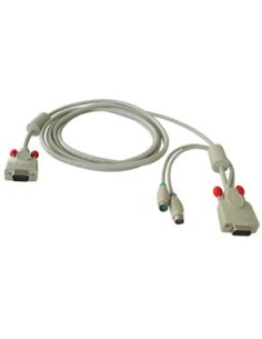 Lindy Combined KVM cable, 2m cavo per tastiera, video e mouse Grigio