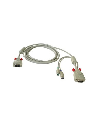Lindy Combined KVM cable, 2m cavo per tastiera, video e mouse Grigio