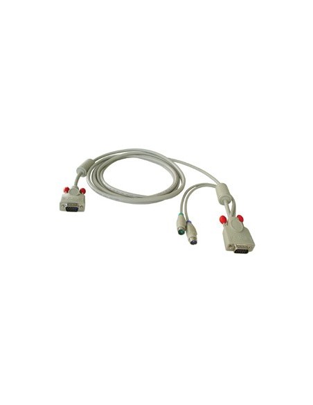 Lindy Combined KVM cable, 2m cavo per tastiera, video e mouse Grigio