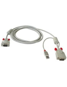 Lindy Combined KVM cable, 2m cavo per tastiera, video e mouse Grigio