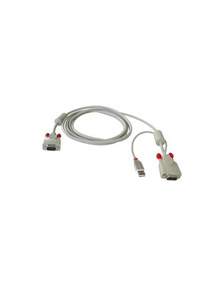 Lindy Combined KVM cable, 2m cavo per tastiera, video e mouse Grigio
