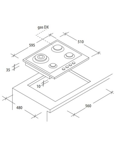 Candy PGC640SWX Acciaio inossidabile Da incasso 60 cm Gas 4 Fornello(i)