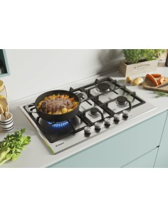 Candy CHG7WLWPX Acciaio inossidabile Da incasso 75 cm Gas 5 Fornello(i) 2