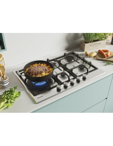 Candy CHG7WLWPX Acciaio inossidabile Da incasso 75 cm Gas 5 Fornello(i)