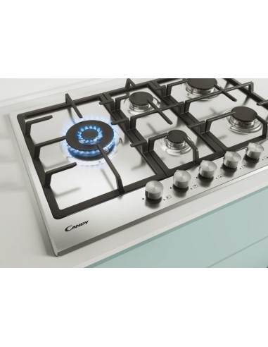 Candy CHG7WLWPX Acciaio inossidabile Da incasso 75 cm Gas 5 Fornello(i)