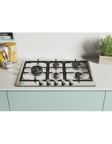 Candy CHG7WLWPX Acciaio inossidabile Da incasso 75 cm Gas 5 Fornello(i)