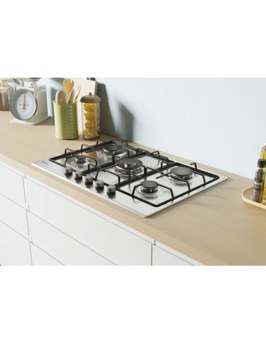 Candy Timeless CHW74WX Acciaio inossidabile Da incasso 75 cm Gas 5 Fornello(i)