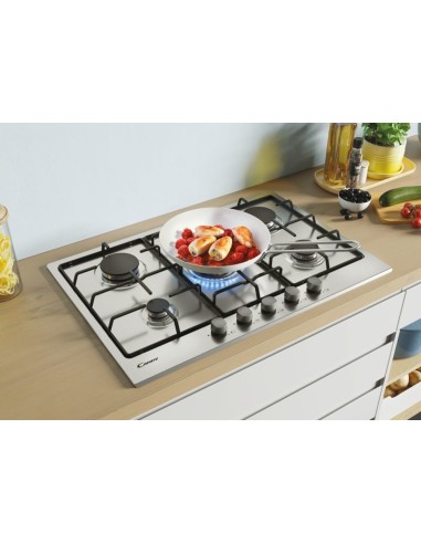 Candy Timeless CHW74WX Acciaio inossidabile Da incasso 75 cm Gas 5 Fornello(i)