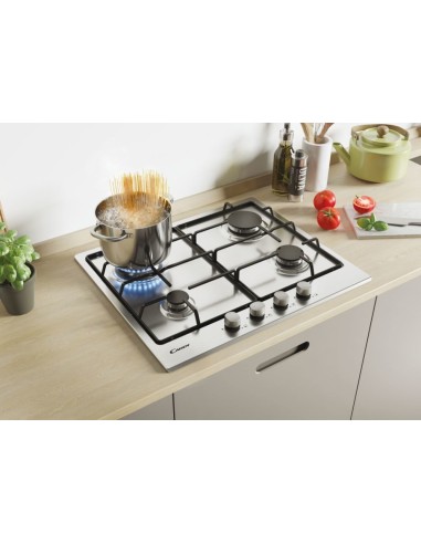Candy Timeless CHW6BR4WX Acciaio inossidabile Da incasso Gas 4 Fornello(i)
