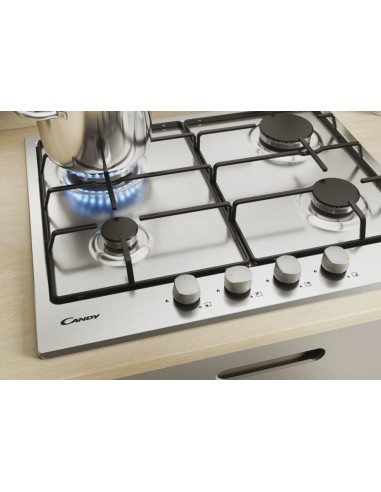 Candy Timeless CHW6BR4WX Acciaio inossidabile Da incasso Gas 4 Fornello(i)