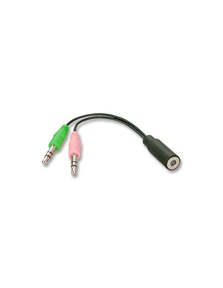 Lindy 3.5mm 2 x 3.5mm cavo audio 0,6 m Nero