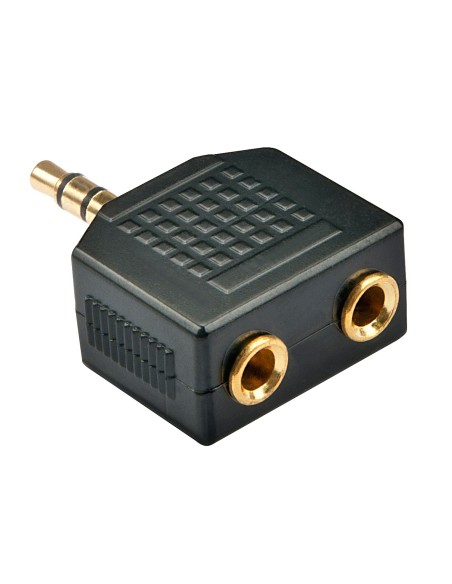 Lindy 35625 adattatore per inversione del genere dei cavi 2 x 3.5 mm jack 3.5mm jack Nero