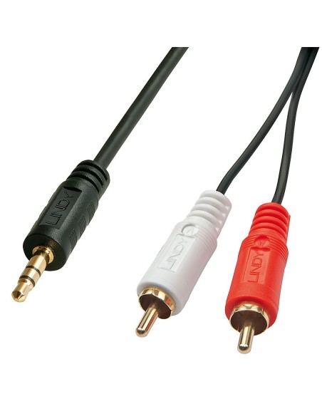 Lindy 35682 cavo audio 3 m 2 x RCA 3.5mm Nero